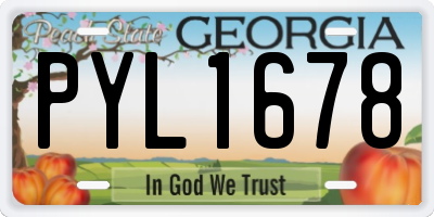 GA license plate PYL1678