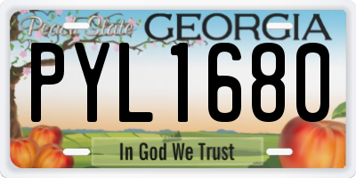 GA license plate PYL1680