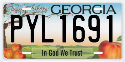 GA license plate PYL1691