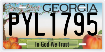 GA license plate PYL1795