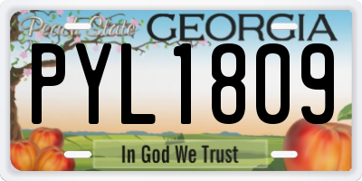 GA license plate PYL1809
