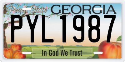 GA license plate PYL1987