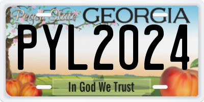 GA license plate PYL2024