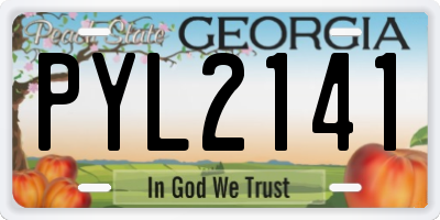 GA license plate PYL2141