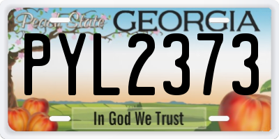 GA license plate PYL2373