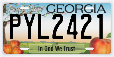 GA license plate PYL2421