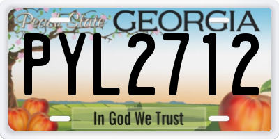 GA license plate PYL2712