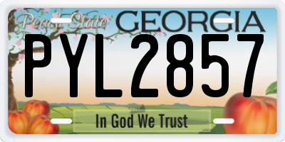 GA license plate PYL2857