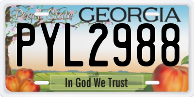 GA license plate PYL2988