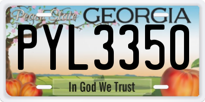 GA license plate PYL3350