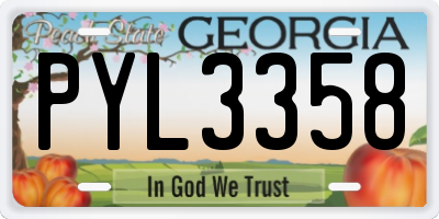 GA license plate PYL3358
