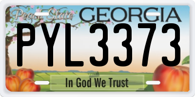 GA license plate PYL3373