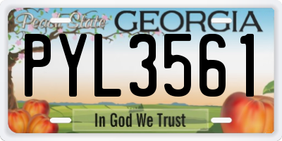 GA license plate PYL3561