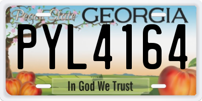 GA license plate PYL4164
