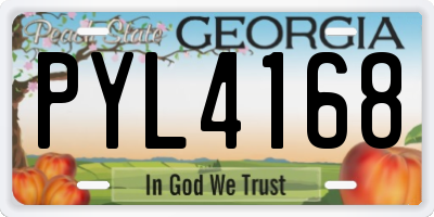 GA license plate PYL4168