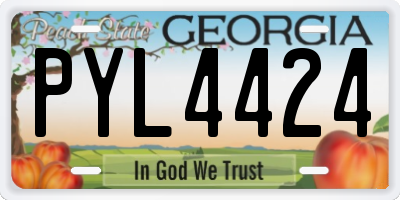 GA license plate PYL4424