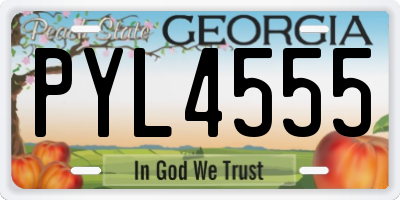 GA license plate PYL4555