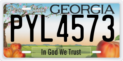 GA license plate PYL4573