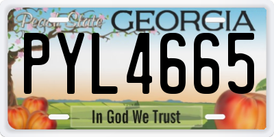 GA license plate PYL4665