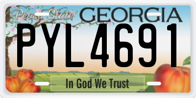 GA license plate PYL4691