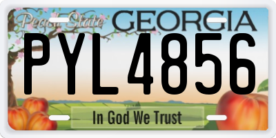 GA license plate PYL4856
