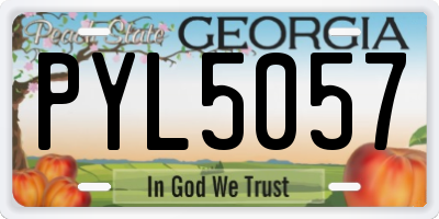 GA license plate PYL5057