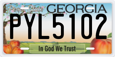 GA license plate PYL5102