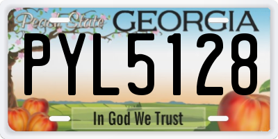 GA license plate PYL5128