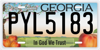 GA license plate PYL5183
