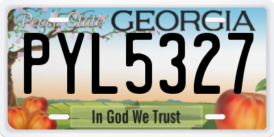 GA license plate PYL5327