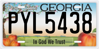 GA license plate PYL5438