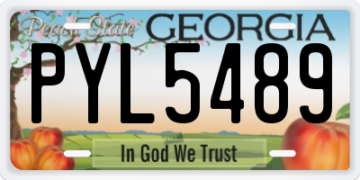 GA license plate PYL5489