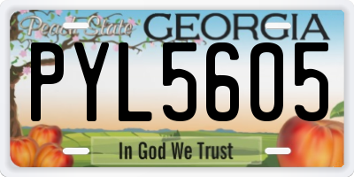 GA license plate PYL5605