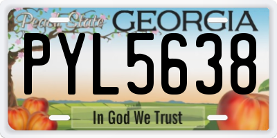 GA license plate PYL5638