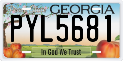 GA license plate PYL5681