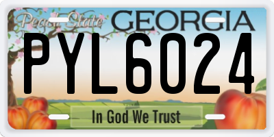 GA license plate PYL6024