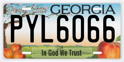 GA license plate PYL6066