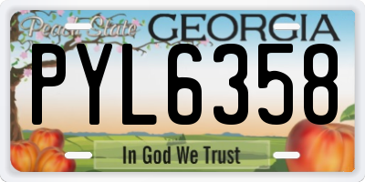 GA license plate PYL6358