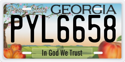 GA license plate PYL6658