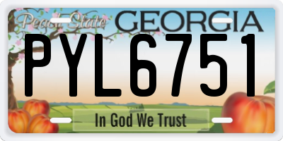 GA license plate PYL6751