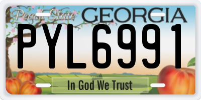 GA license plate PYL6991