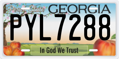 GA license plate PYL7288