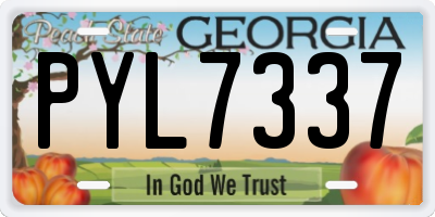 GA license plate PYL7337