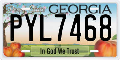 GA license plate PYL7468