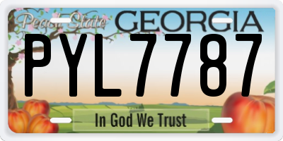 GA license plate PYL7787