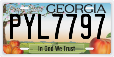 GA license plate PYL7797