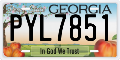 GA license plate PYL7851