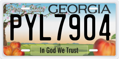 GA license plate PYL7904