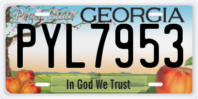 GA license plate PYL7953