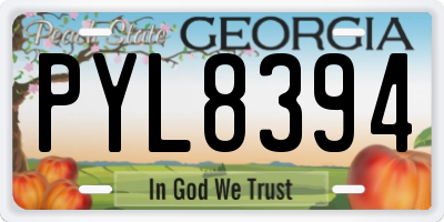 GA license plate PYL8394